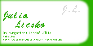 julia licsko business card