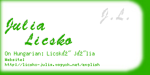 julia licsko business card